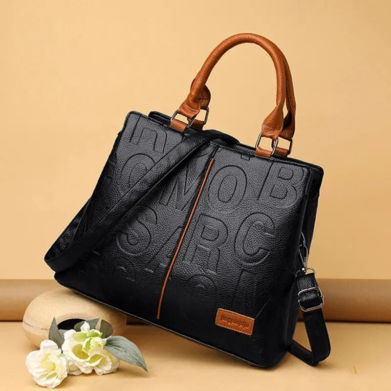 Yogodlns Microfiber Synthetic Leather Casual Tote Bag