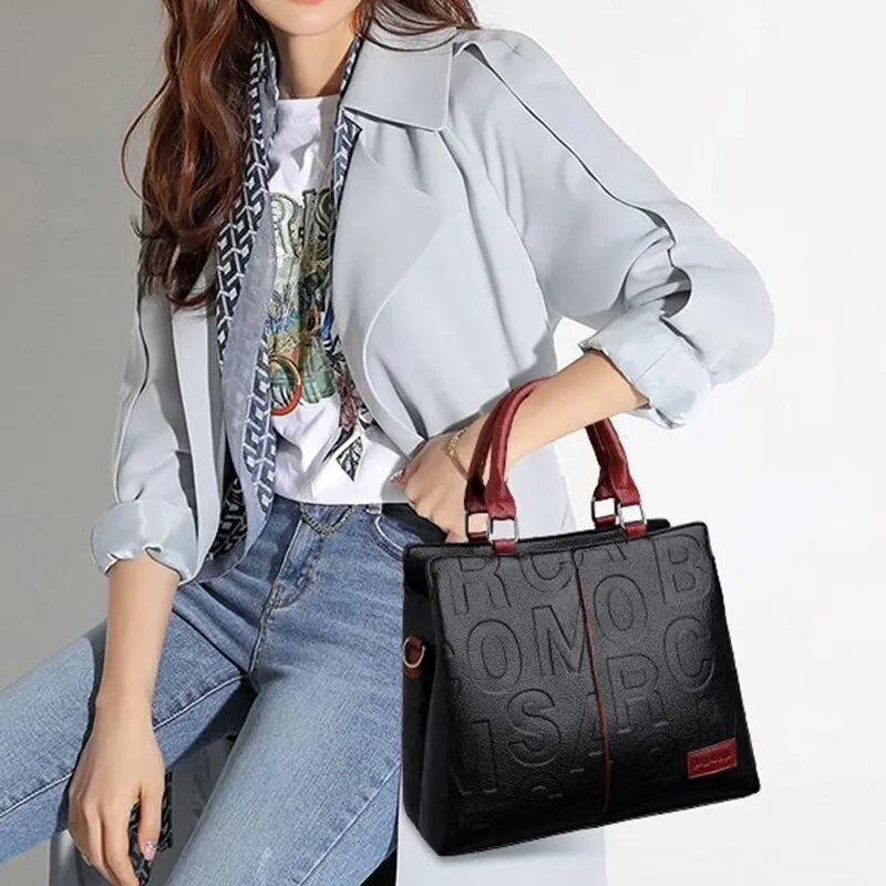 Yogodlns Microfiber Synthetic Leather Casual Tote Bag