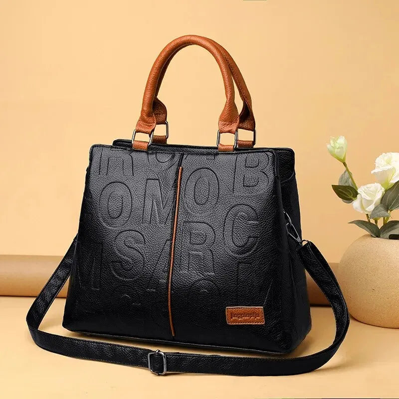 Yogodlns Microfiber Synthetic Leather Casual Tote Bag