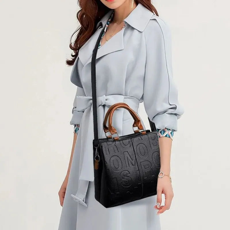 Yogodlns Microfiber Synthetic Leather Casual Tote Bag