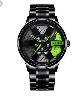 Men's Casual Car Wheel Hub Design Watch