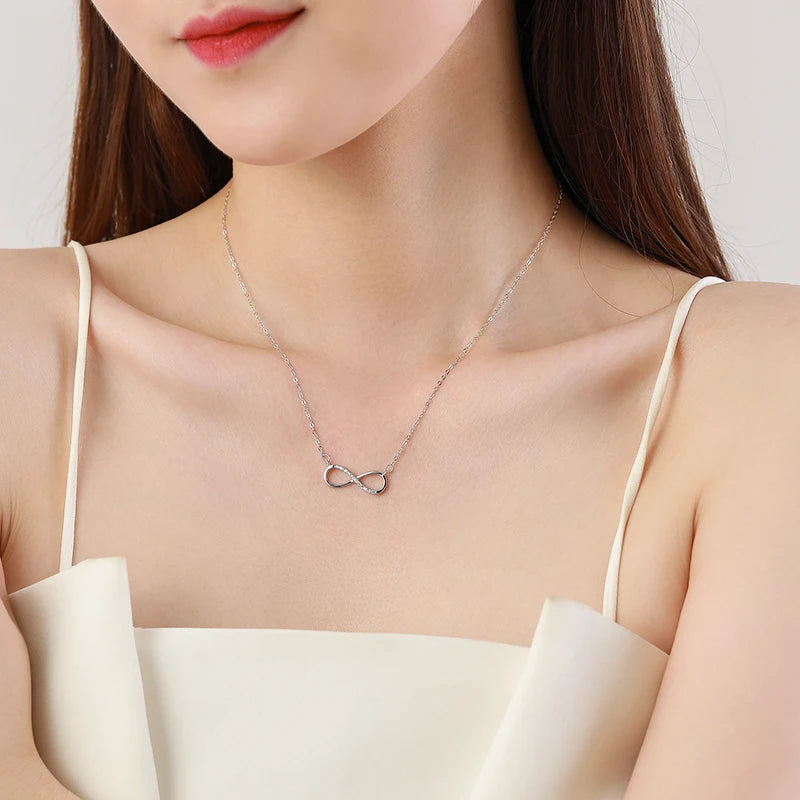 Ailmay 925 Sterling Silver Infinite Love Pendant Necklace For Women