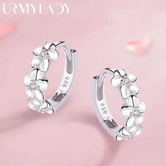 URMYLADY 925 Silver Face Hoop Earrings with Zircon – Cute & Romantic