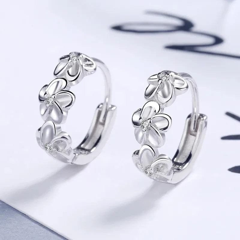 URMYLADY 925 Silver Face Hoop Earrings with Zircon – Cute & Romantic