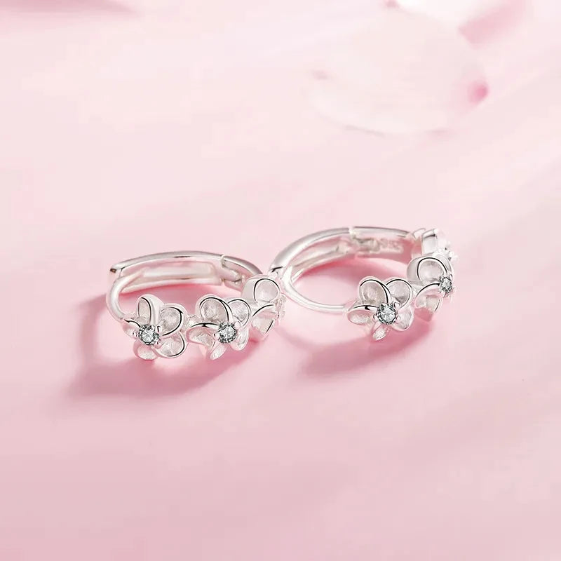 URMYLADY 925 Silver Face Hoop Earrings with Zircon – Cute & Romantic