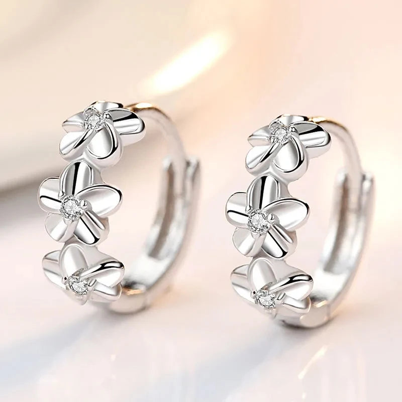 URMYLADY 925 Silver Face Hoop Earrings with Zircon – Cute & Romantic