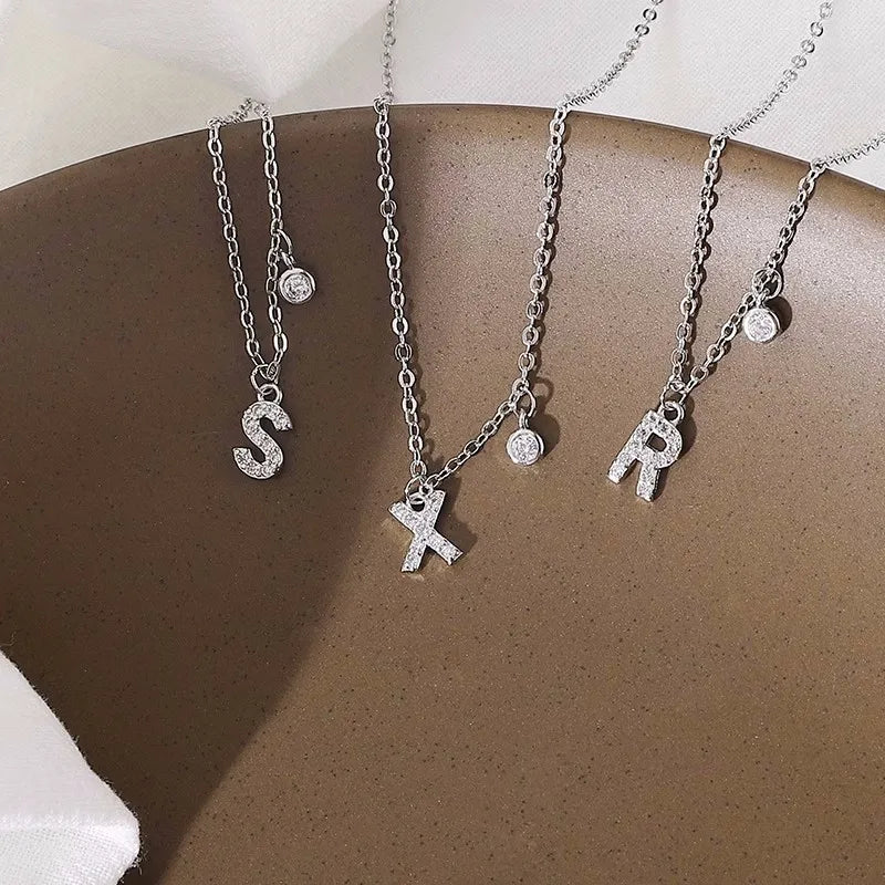 925 Sterling Silver Letter Pendant Necklace